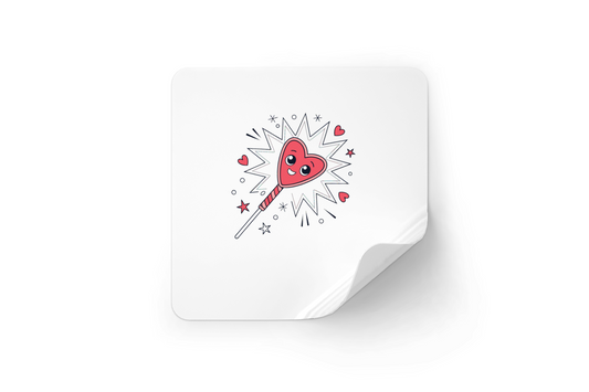 Autocollant du cœur étincelant kawaii pour décoration personnalisée.