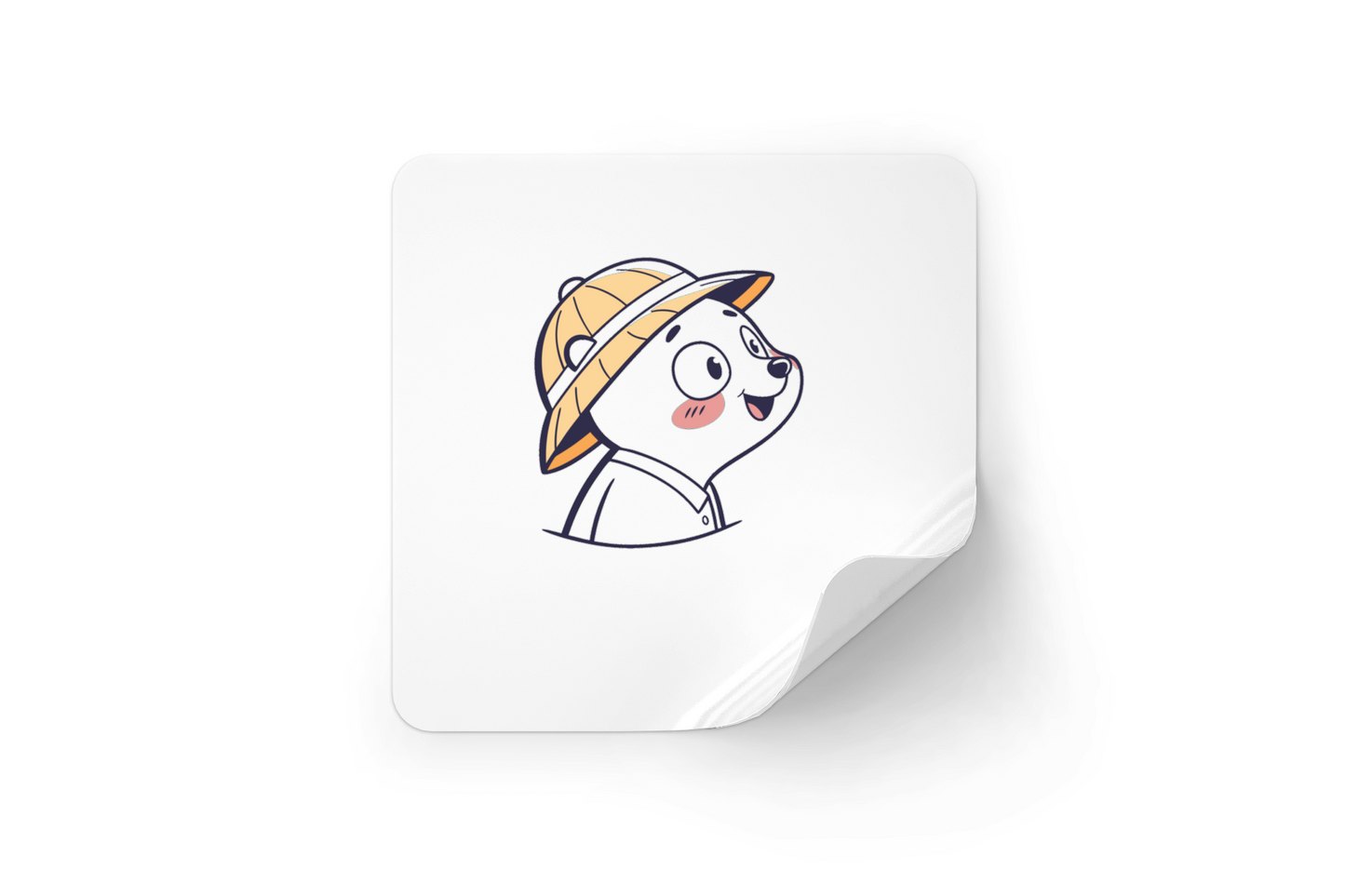 Sticker avec panda explorateur minimaliste en pleine aventure animalière aventureuse