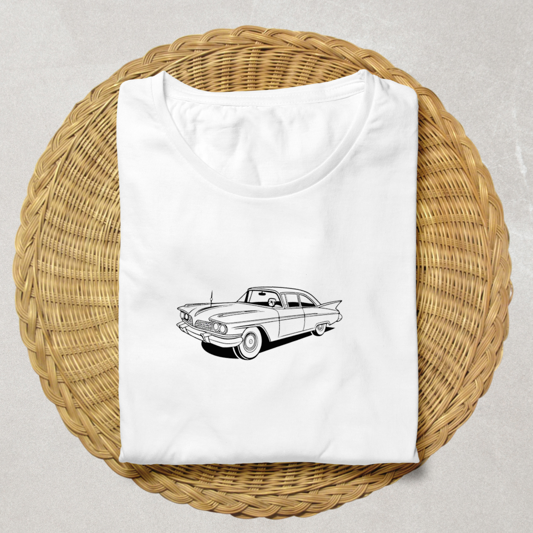 Chrysler Imperial 1959 en chargement | Art noir et blanc | Classique vintage