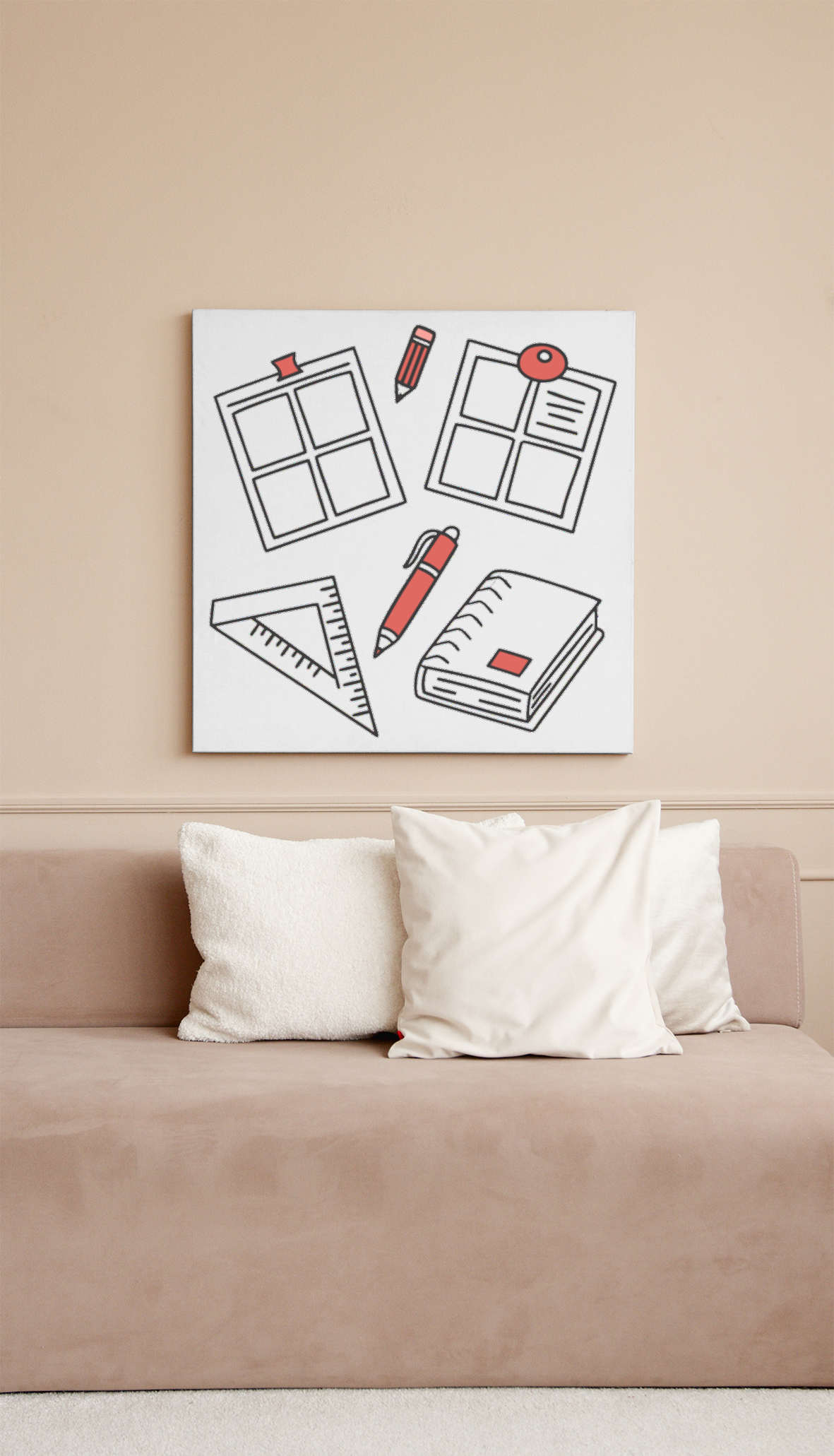 Cadre au style doodle, parfait pour une école créative et inspirante