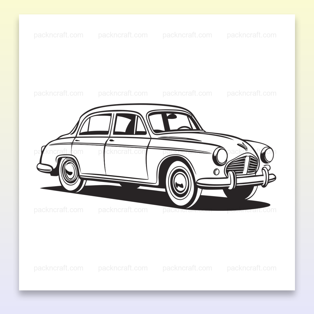 Illustration vectorielle de voiture classique, idéale pour DIY