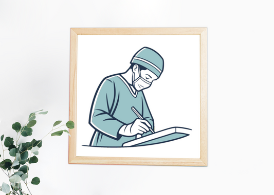 Illustration vintage de chirurgien concentré pour affiches, format cadre, Image d'un chirurgien concentré sur un t-shirt, style unique, Sticker emblématique de chirurgien concentré, pour décorations, Vecteur de chirurgien concentré, parfait pour projets éducatifs, Impression de chirurgien concentré sur mug, cadeau médicinal original