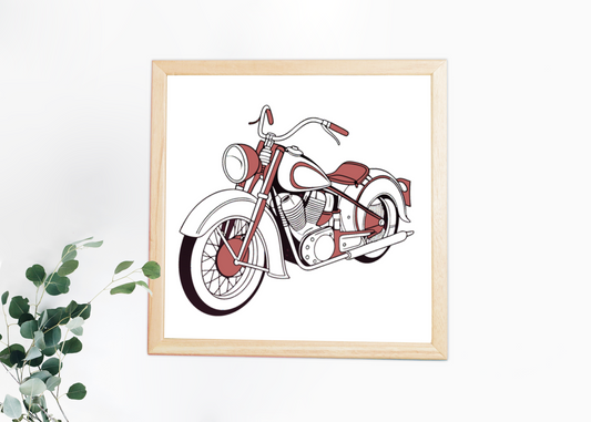 Cadre moto Indian Chief 1940, déco intérieure chic.