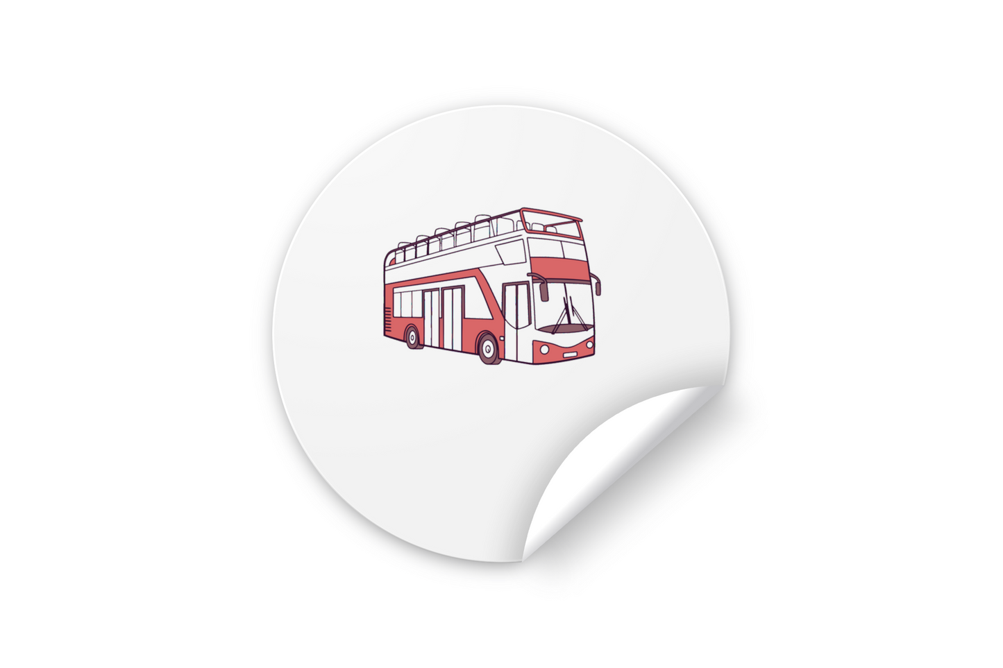 Sticker avec icône de bus rétro sur le thème du voyage urbain