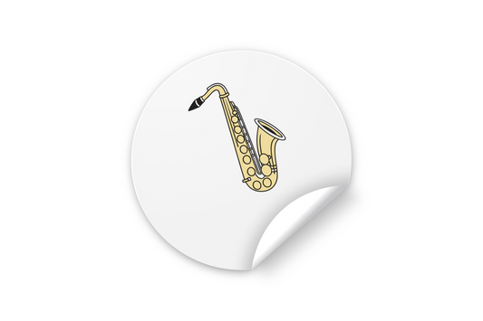Décoration sticker avec saxophone style minimaliste pour ambiance musicale authentique