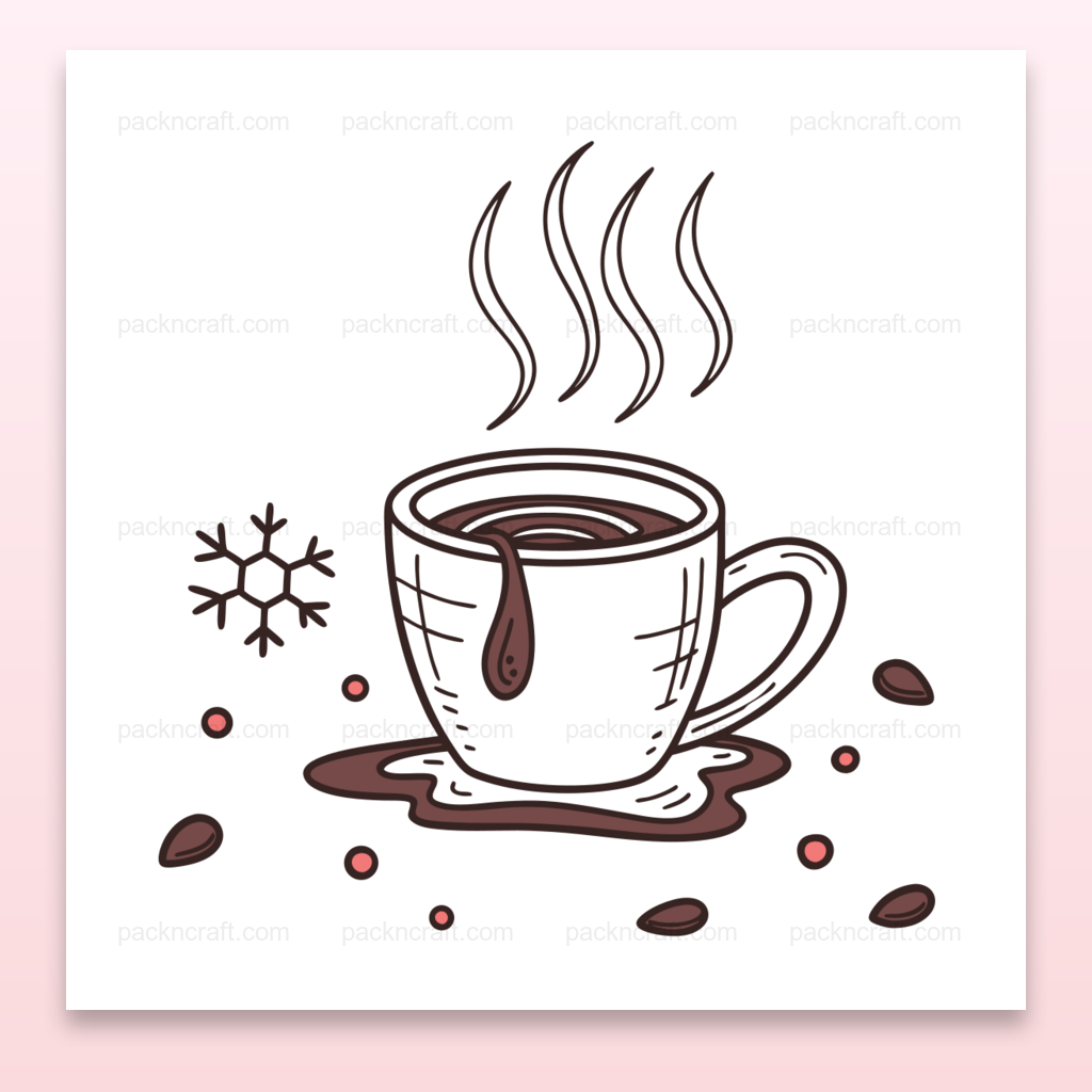 Illustration doodle de chocolat chaud cosy en SVG pour un usage hivernal