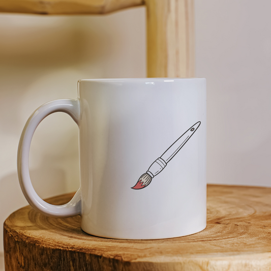 Mug décoré d'un pinceau numérique minimaliste idéal pour les amateurs de DIY