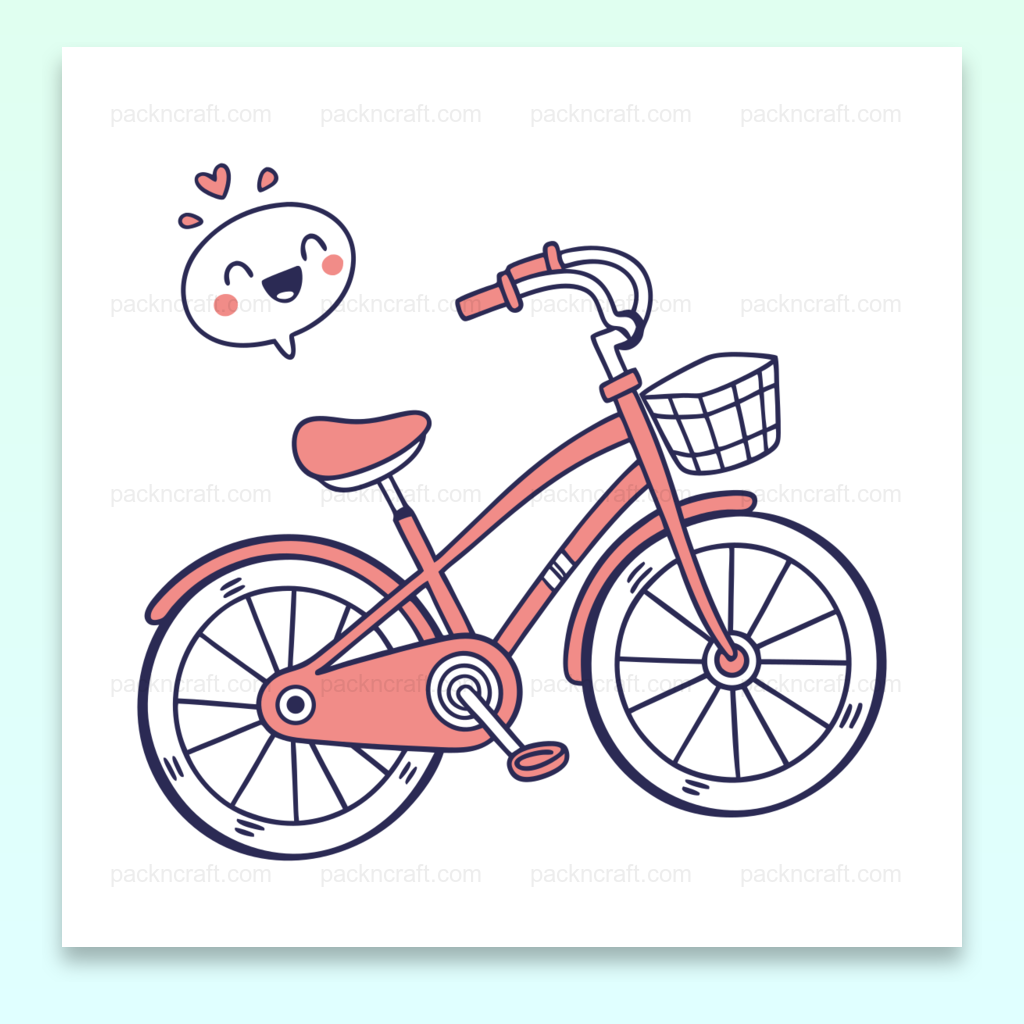 Illustration vélo joyeux pour projets créatifs DIY, stickers, papeterie.