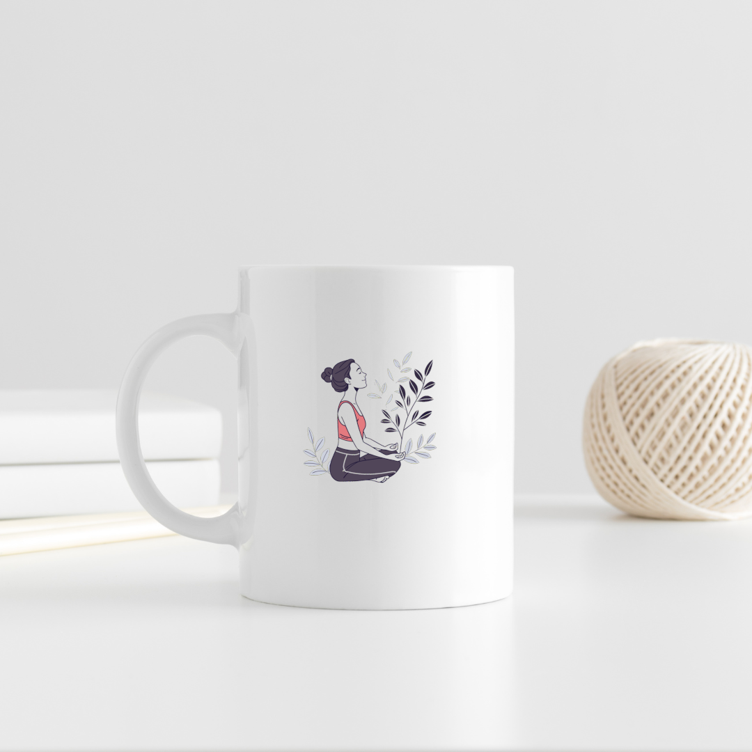 Instructrice Yoga Méditation | SVG Élégant | Thème Botanique