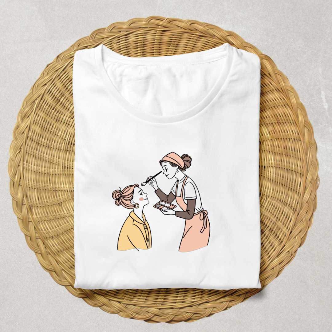Artiste maquilleuse appliquant du blush | Style rétro | Thème beauté