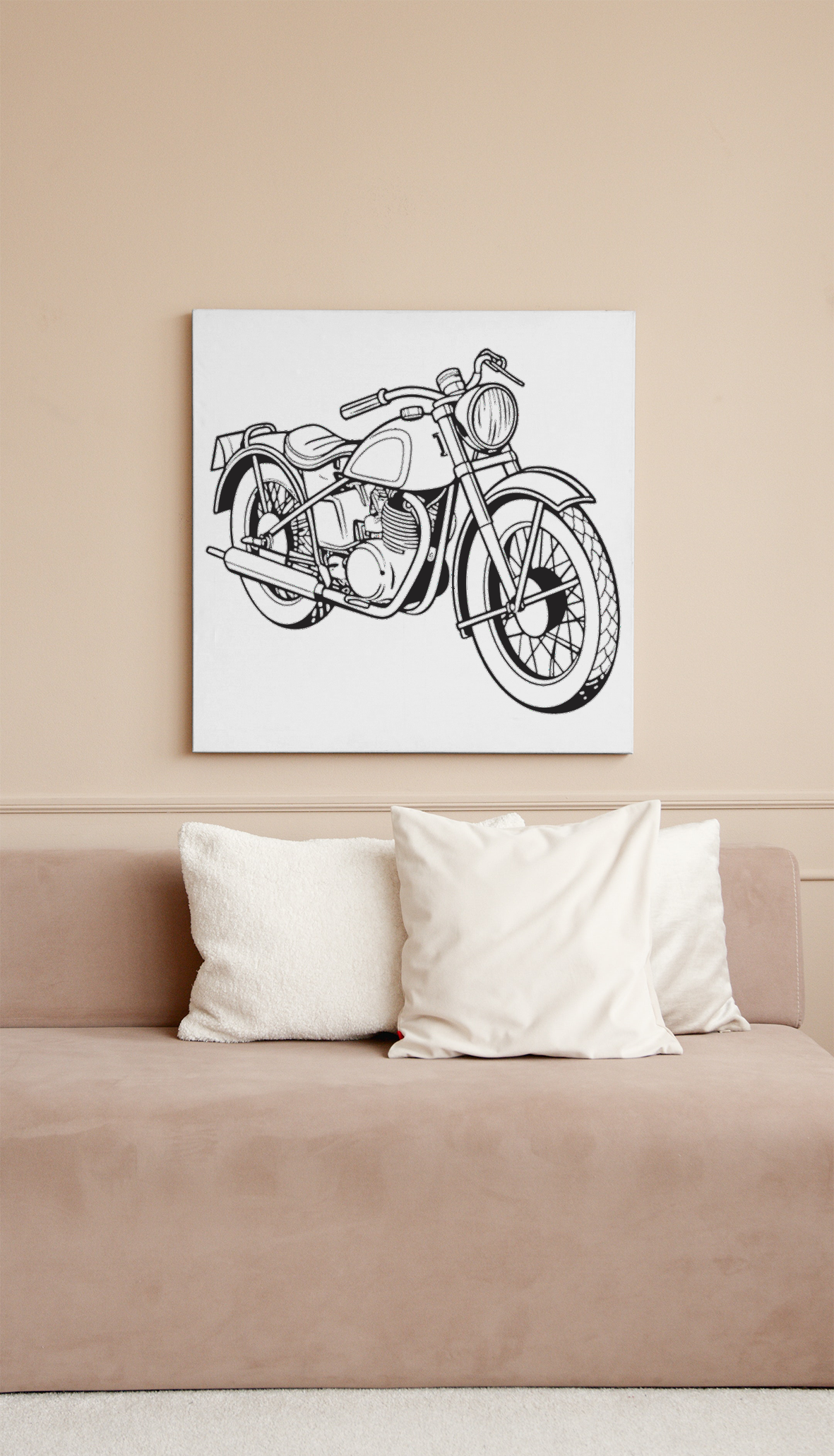 Cadre d'impression de la moto Matchless G3 1940 stylisée.