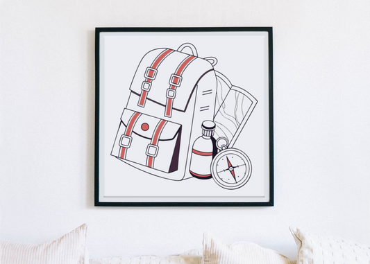 Cadre avec icône minimaliste pour aventuriers explorant l'inconnu