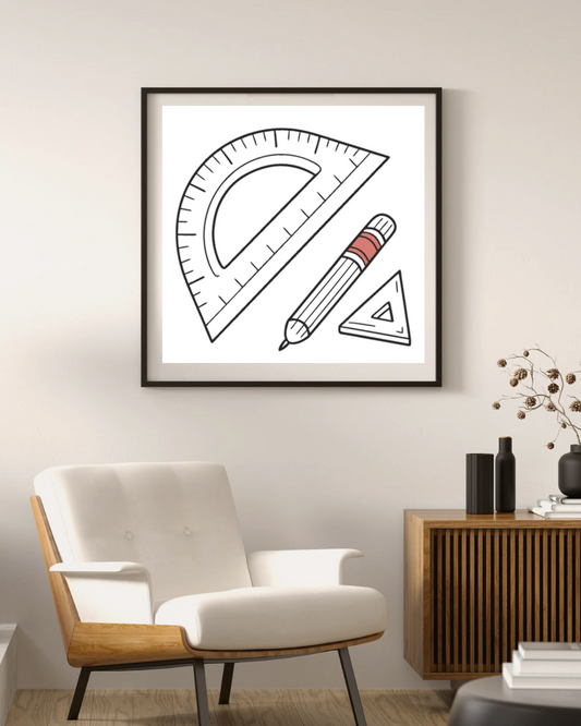 Cadre minimaliste avec icône numérique pour éducation créative