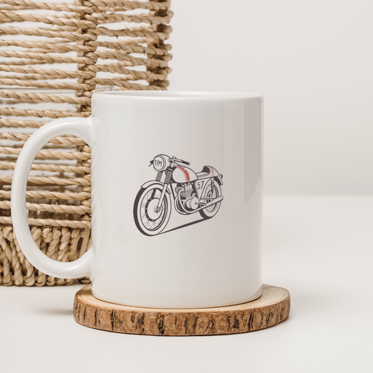 Mug personnalisé avec visuel de la moto Gilera, design rétro