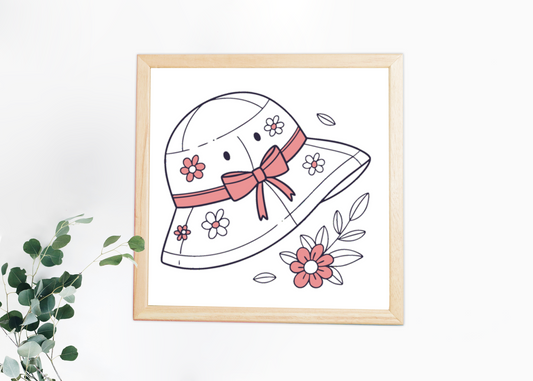 Cadre avec un dessin joyeux de fleur sur fond thématique printanier