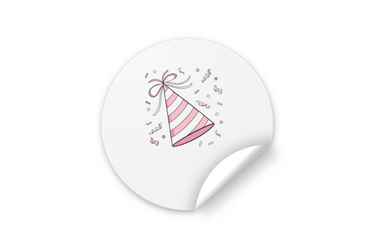 Sticker de chapeau de fête kawaii, idéal pour des célébrations ludiques
