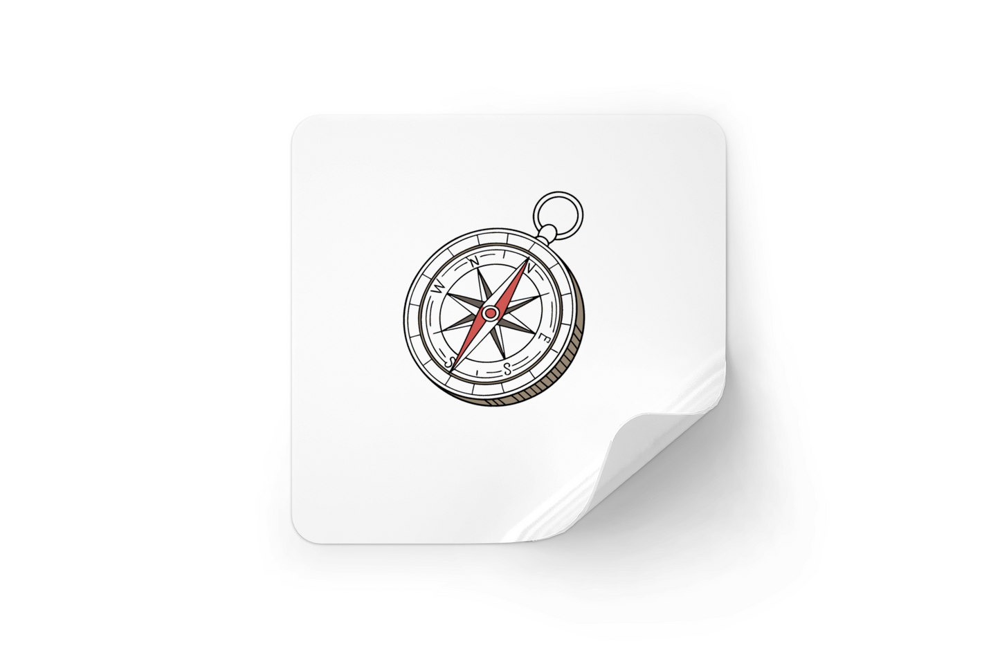 Sticker décoratif au style vectoriel avec une boussole évoquant le thème du voyage