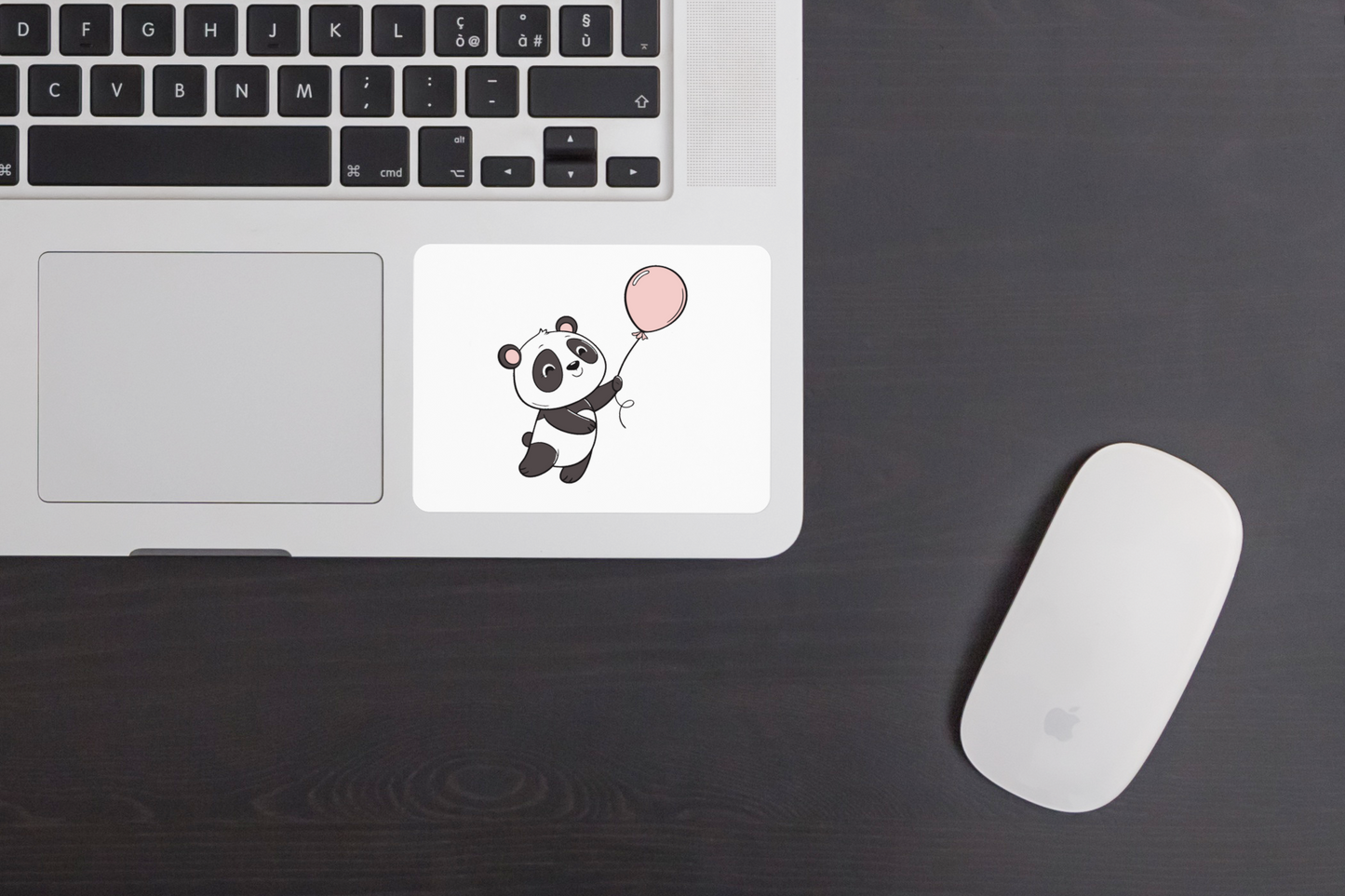 Sticker panda adorable avec ballon, parfait pour agendas ou scrapbooking.