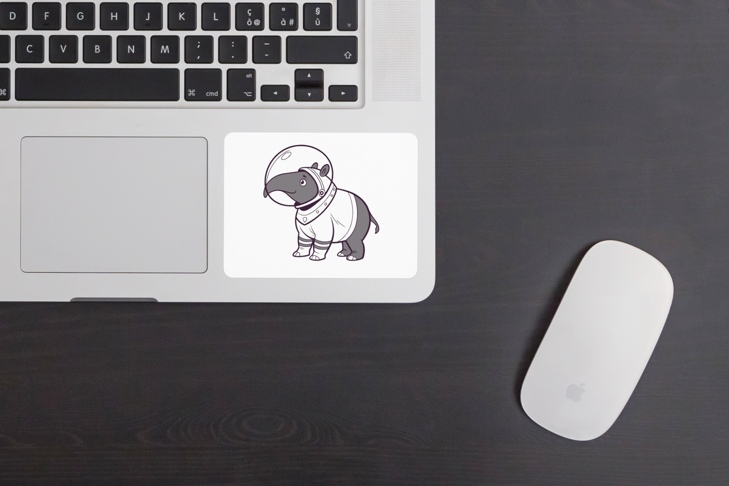 Sticker avec tapir astronaute minimaliste pour une aventure spatiale inspirante