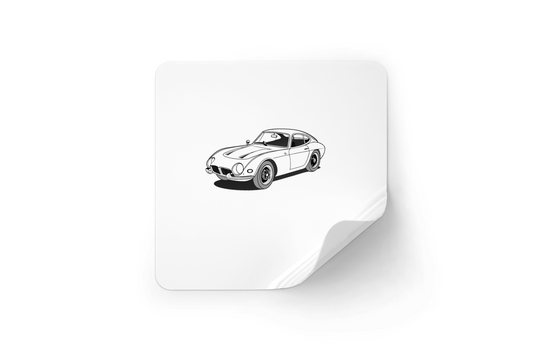 Illustration de voiture rétro des années 60 en plein mouvement pour vos projets créatifs.