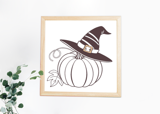 Cadre avec citrouille enchantée au design vectoriel esprit Halloween magique