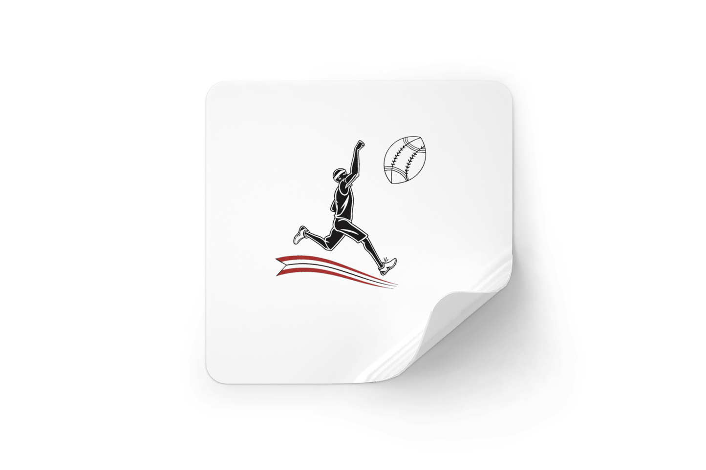 Sticker avec joueur de basket bondissant en style dynamique sportif