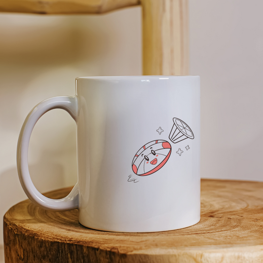 Mug au thème maritime avec bouée pastel joyeuse en vol