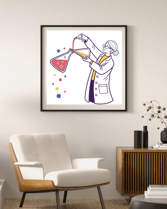 Scientifique versant mélange | SVG Retro | Laboratoire coloré