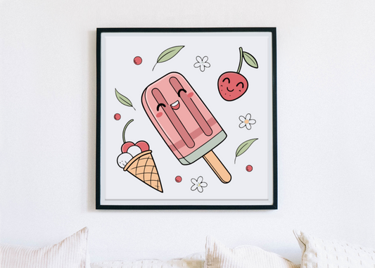 Cadre avec icône numérique ludique inspirée des vacances style doodle éclatant