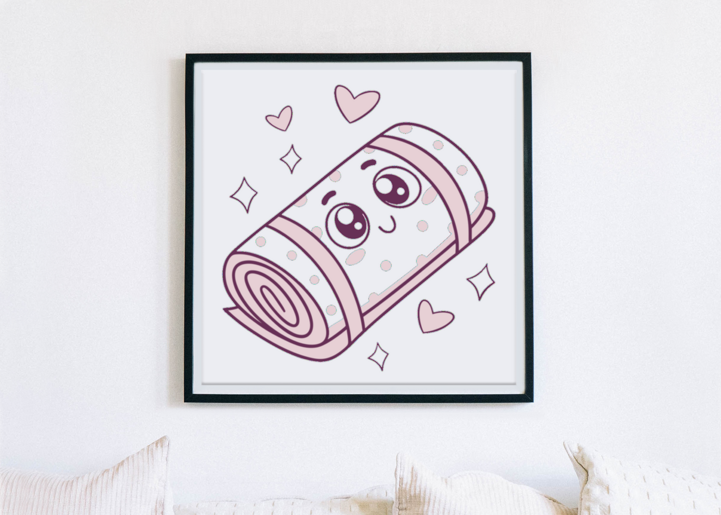 Cadre décoratif avec illustration bébé kawaii