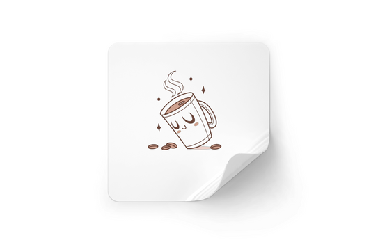 Sticker avec icône cartoon pour une ambiance cosy et rêveuse de tasse à café