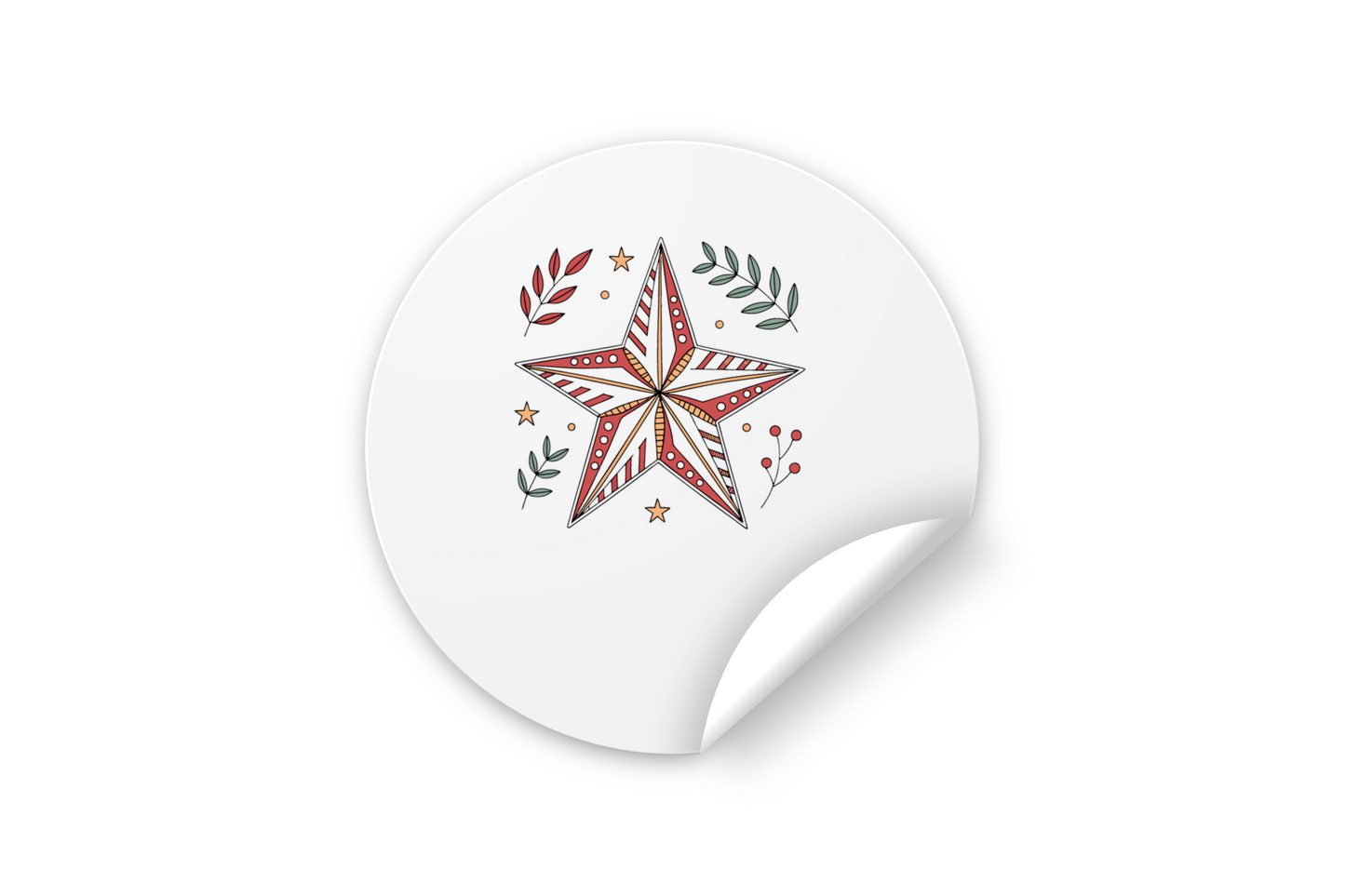 Sticker avec illustration festive étoile stylisée décor de Noël