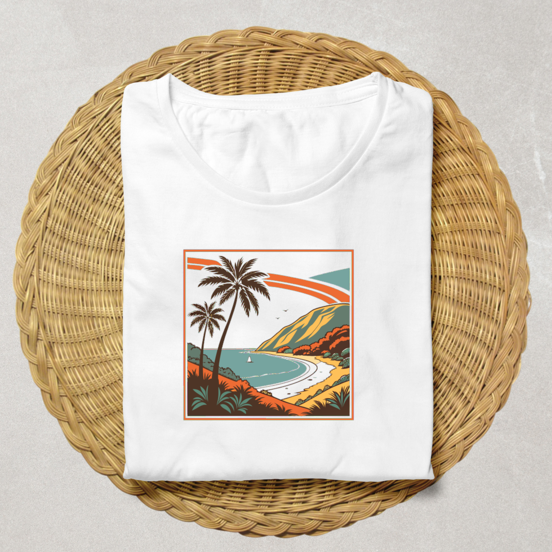 T-shirt avec impression vintage de scène maritime
