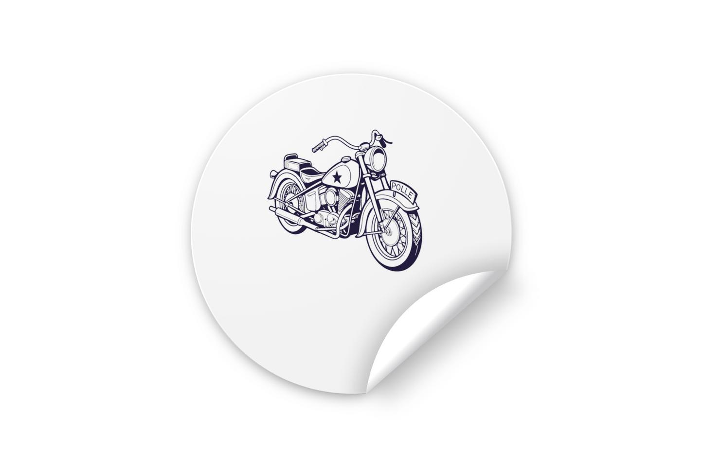 Sticker moto police vintage, idéal pour personnalisation rétro.