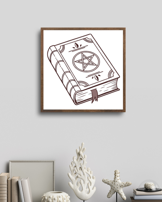 Cadre minimaliste avec icône mystérieuse, style ésotérique captivant