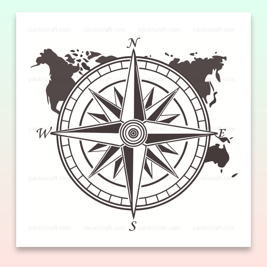 Illustration de boussole vintage en SVG pour projets DIY et déco