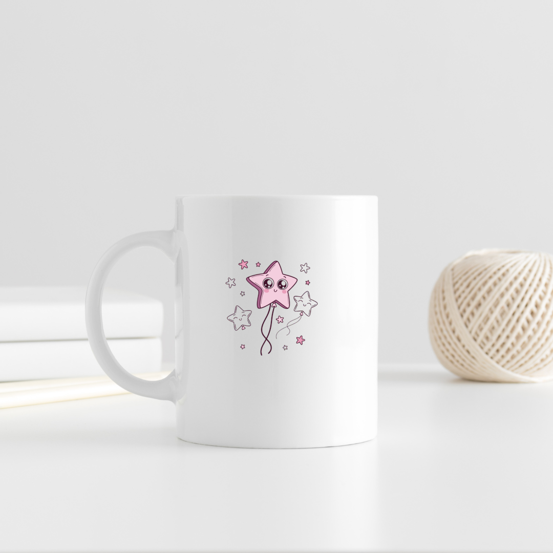 Tasse personnalisée avec étoile kawaii, parfaite pour les cadeaux d'anniversaire uniques