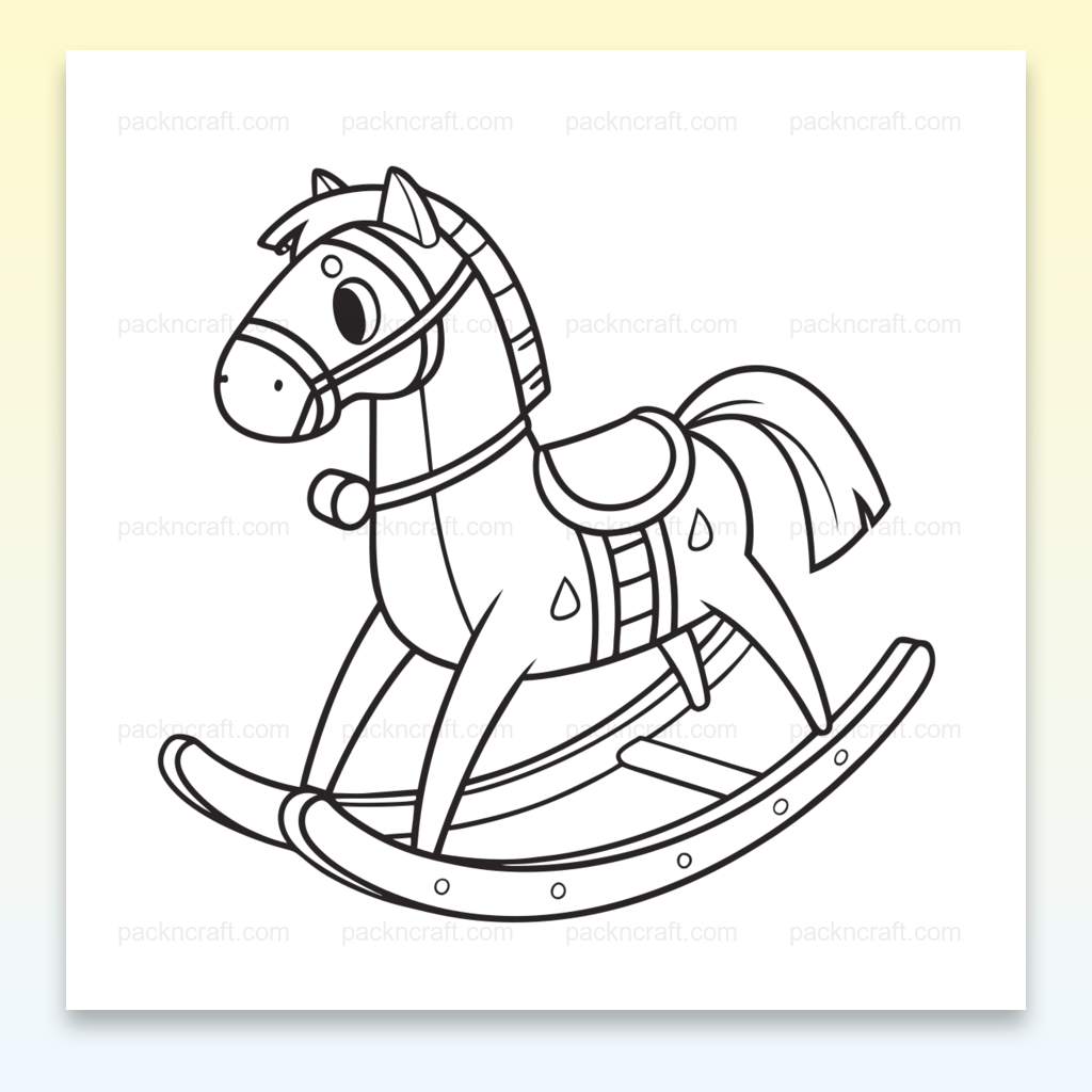Illustration vectorielle d'un cheval à bascule enjoué pour projets DIY
