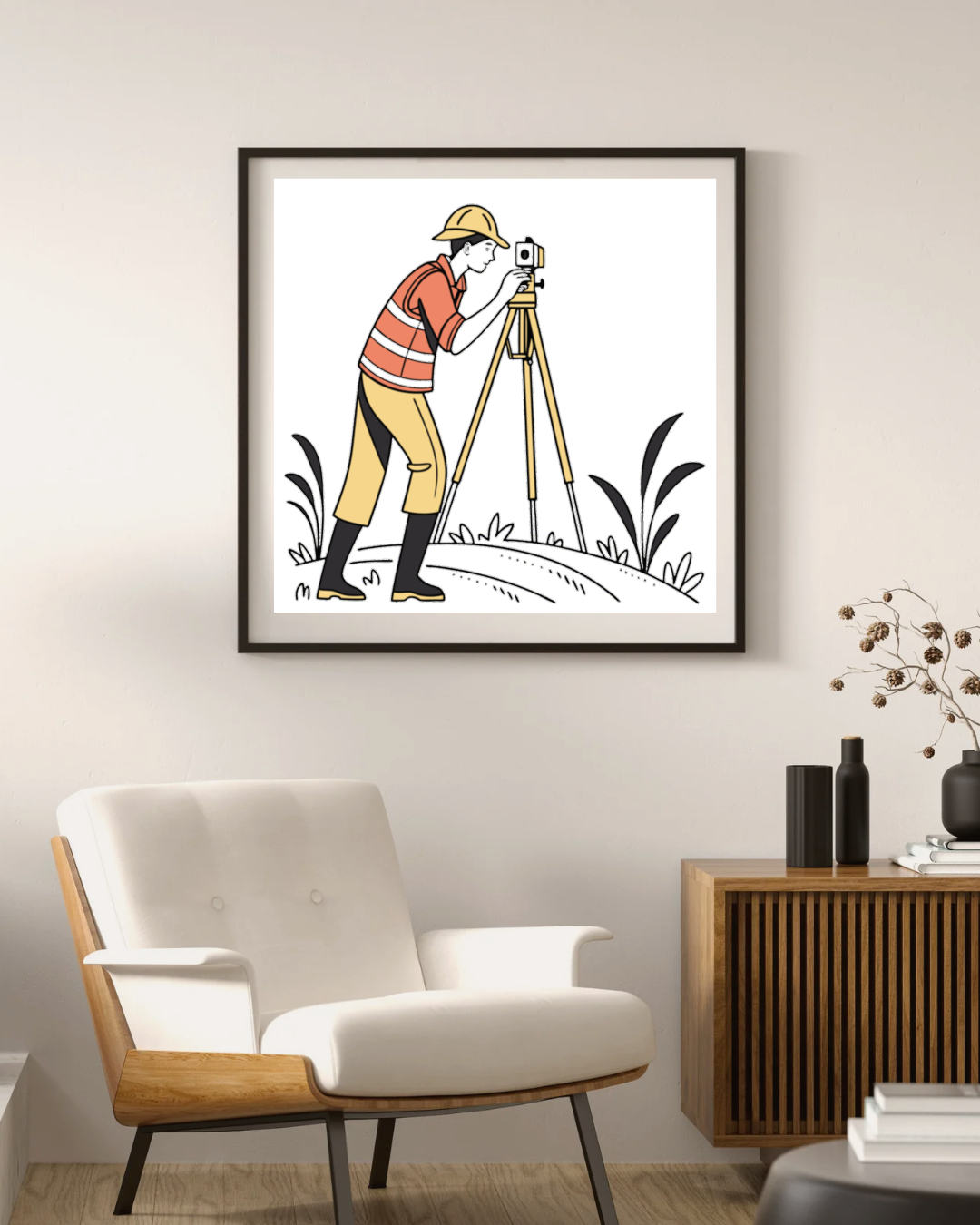 Géomètre en Action | SVG Épuré | Thème Nature