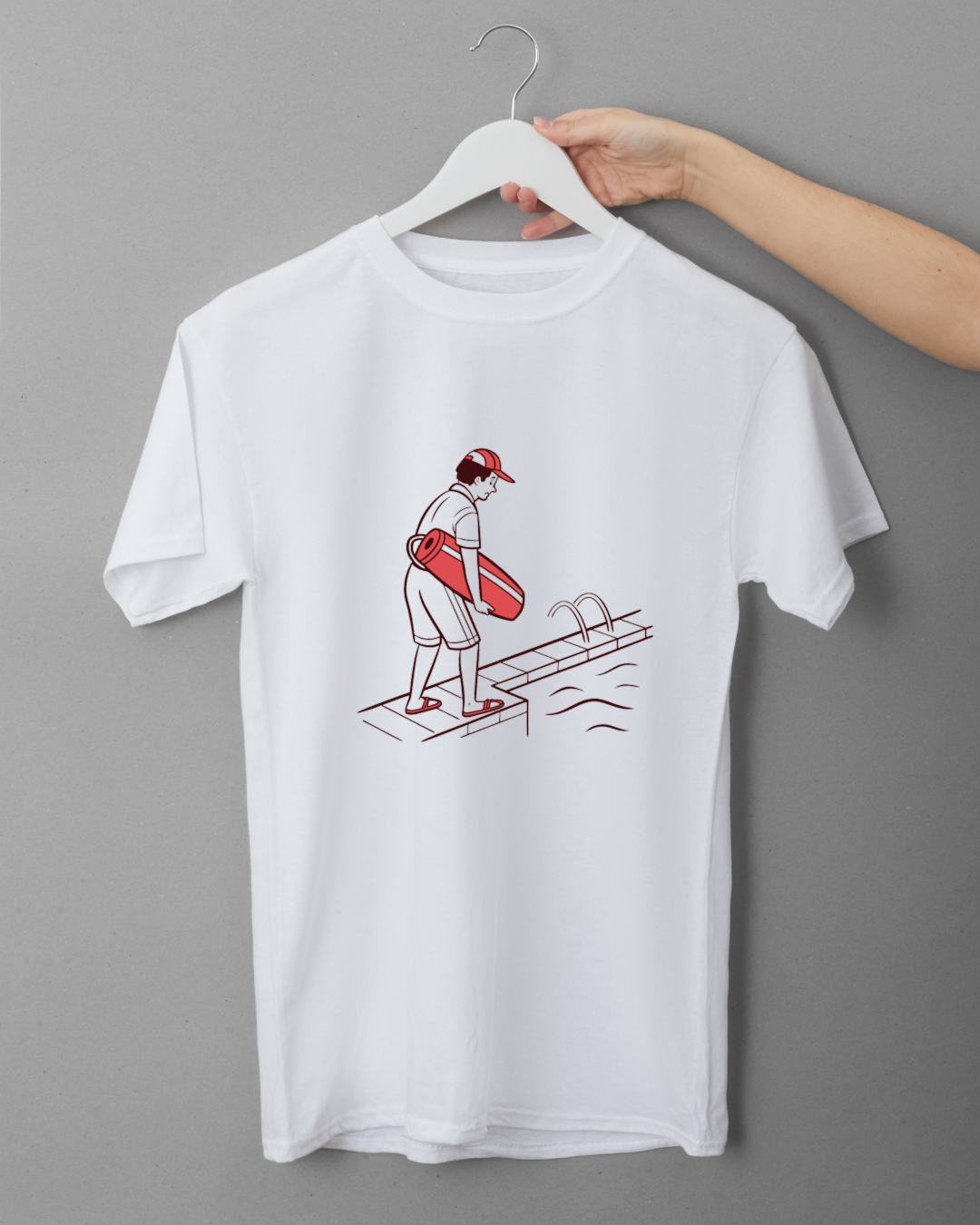 Sauveteur vigilant au bord de la piscine | SVG Raffiné | Thème Nautique