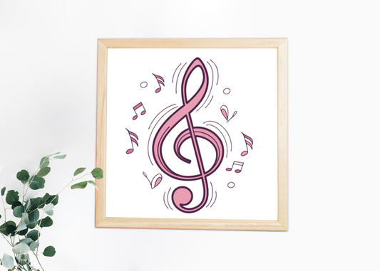 Cadre artistique avec une clé de sol dansante pour une déco musicale élégante