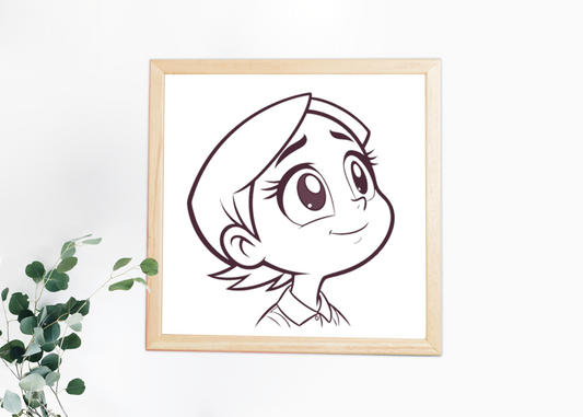 Cadre moderne avec enfant rêveur en style vectoriel créatif