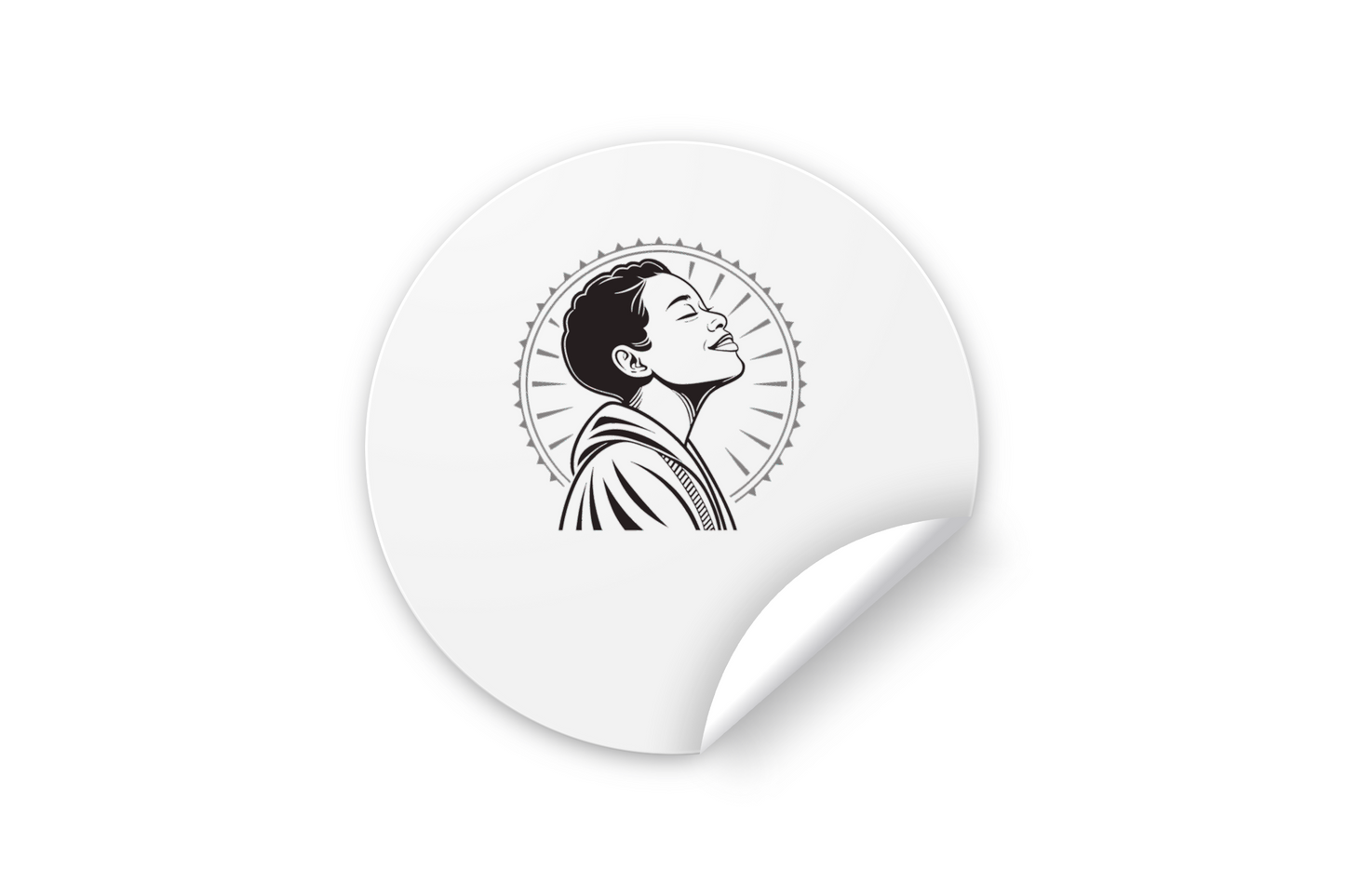 Sticker avec icône paisible, design spirituel parfait pour une ambiance sereine