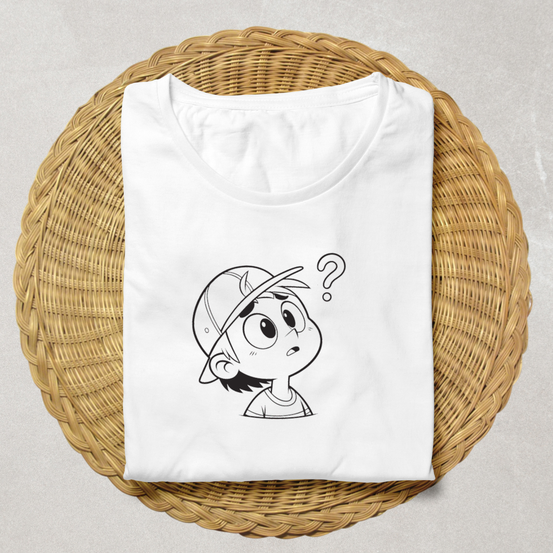 T-shirt avec design stylisé d'un garçon transmettant l'émotion de la jeunesse