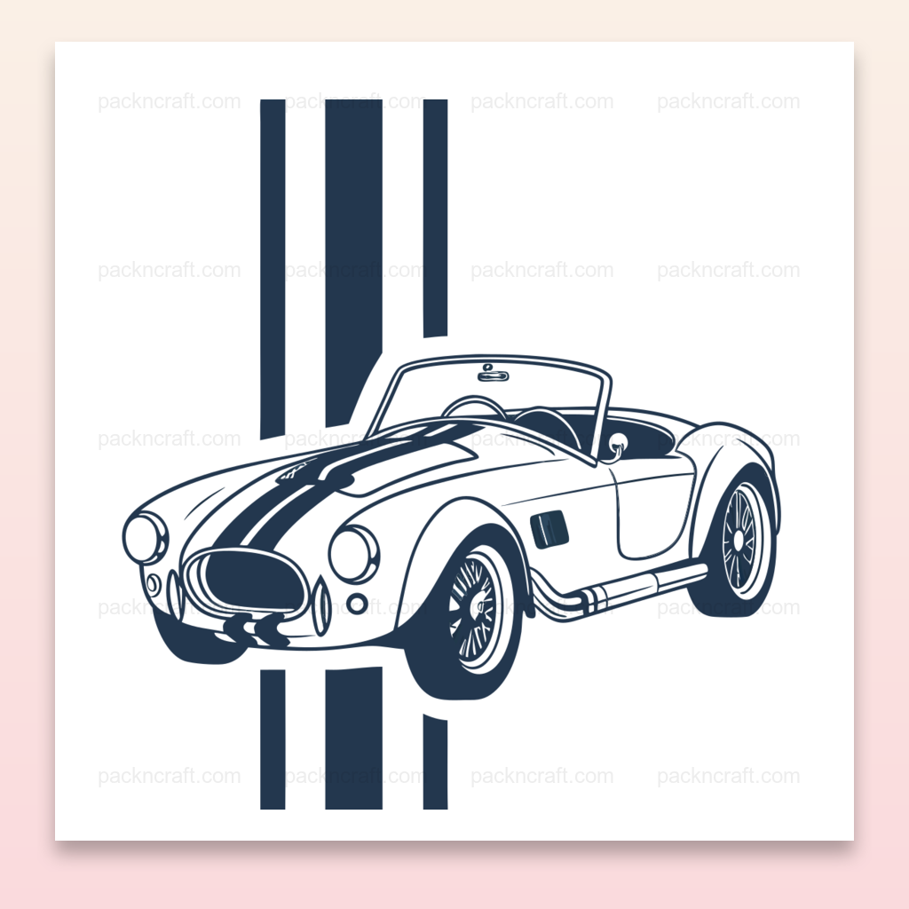 Design de voiture vintage en SVG pour projets créatifs et papeterie.