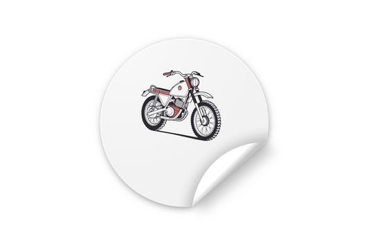 Motocyclette vintage Bultaco en sticker pour projets créatifs