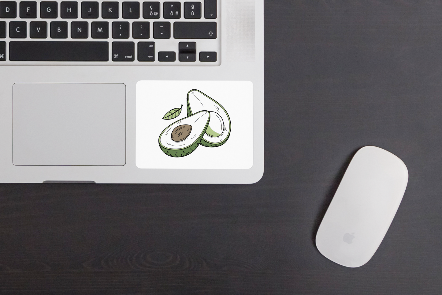 Sticker avec doodle d'avocat tranché style vibrant pour cuisine créative