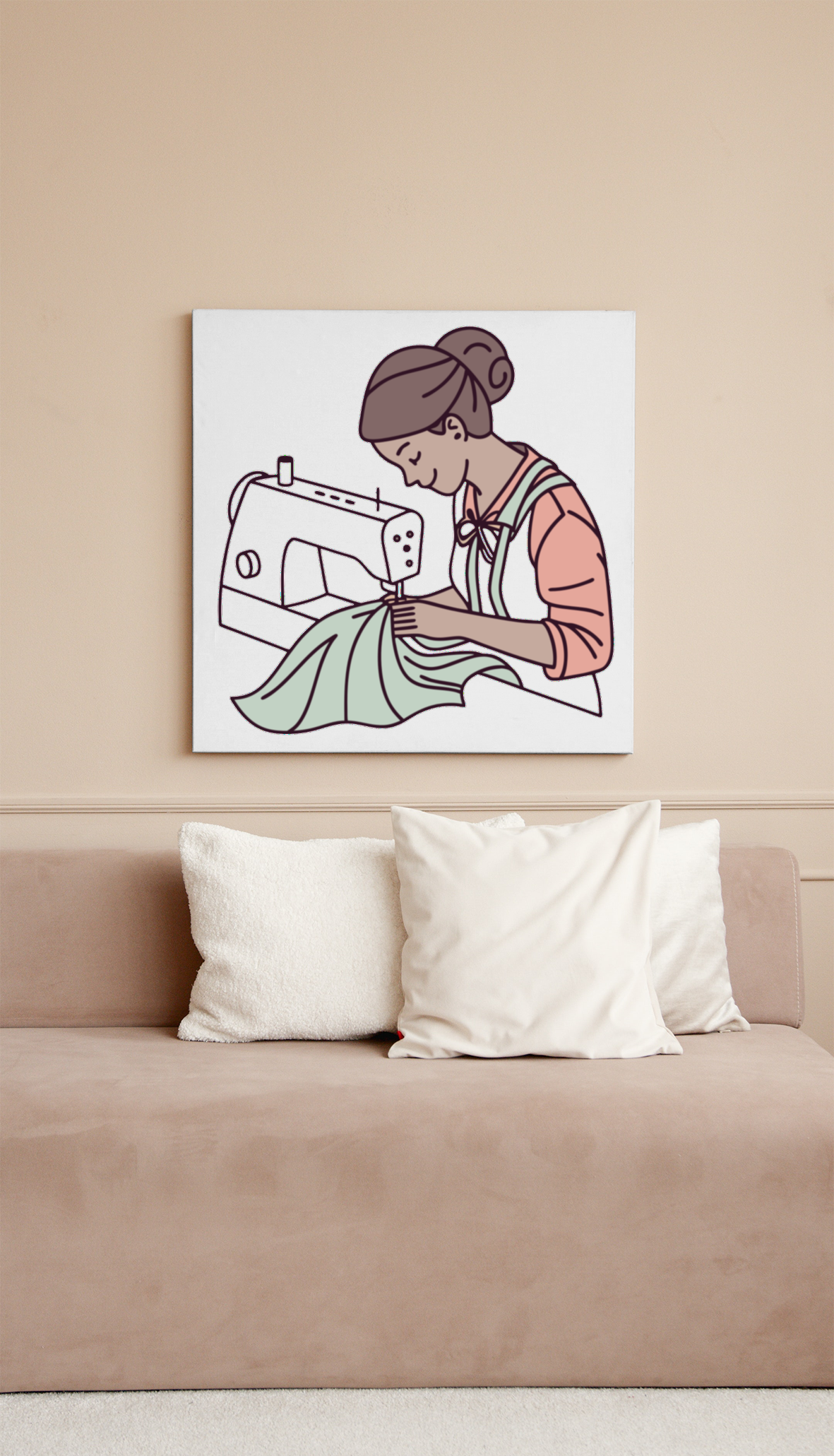 Couturière concentrée | Style Vintage | Artisanat créatif