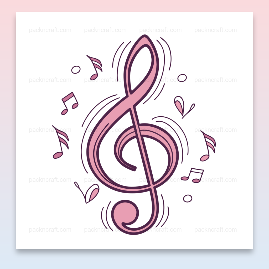 Illustration SVG clé de sol dansante pour décoration musicale et projets éducatifs.