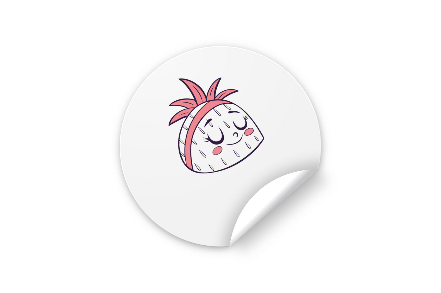 Sticker avec ananas endormi pastel pour un look exotique et décoratif